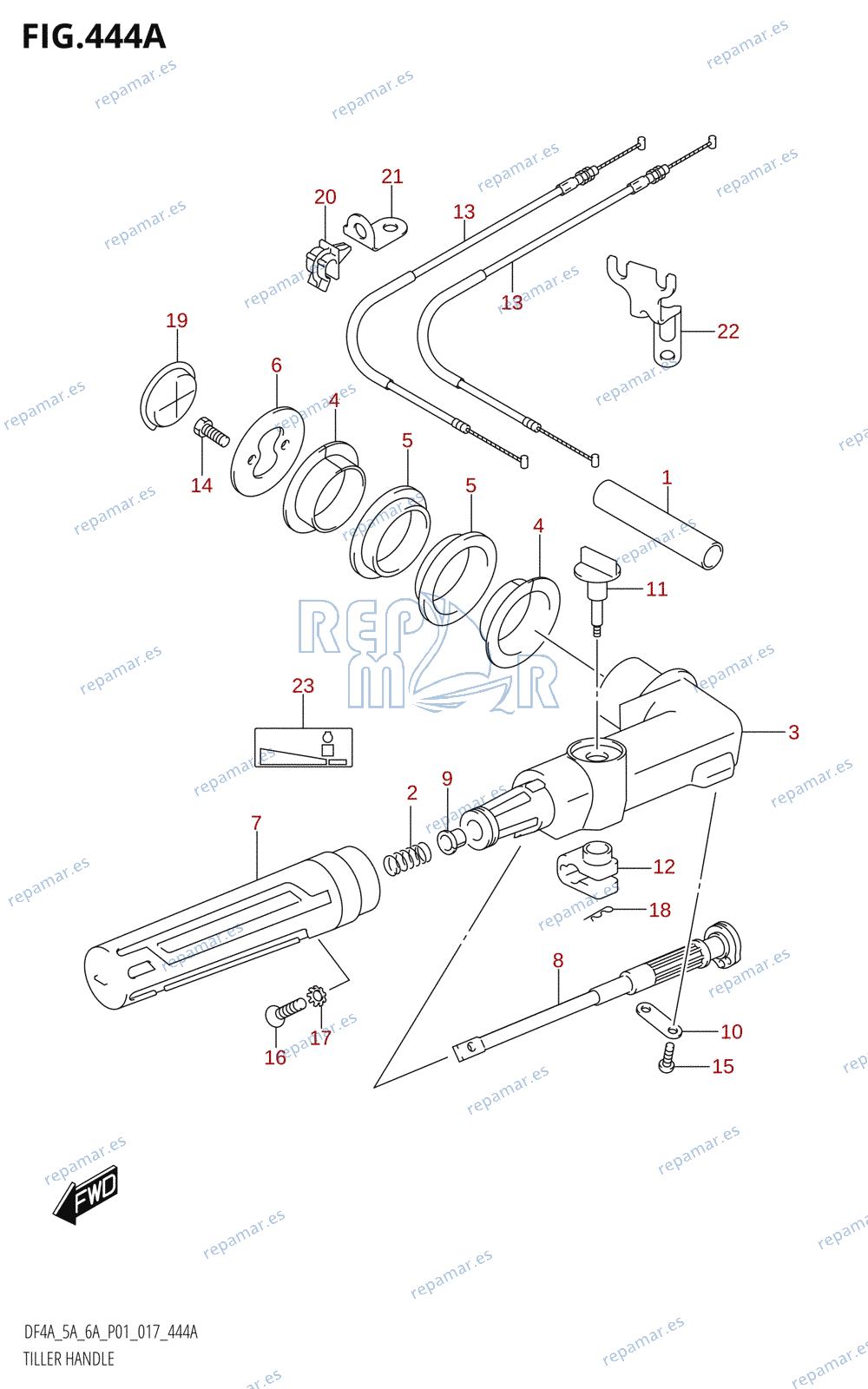 444A - TILLER HANDLE