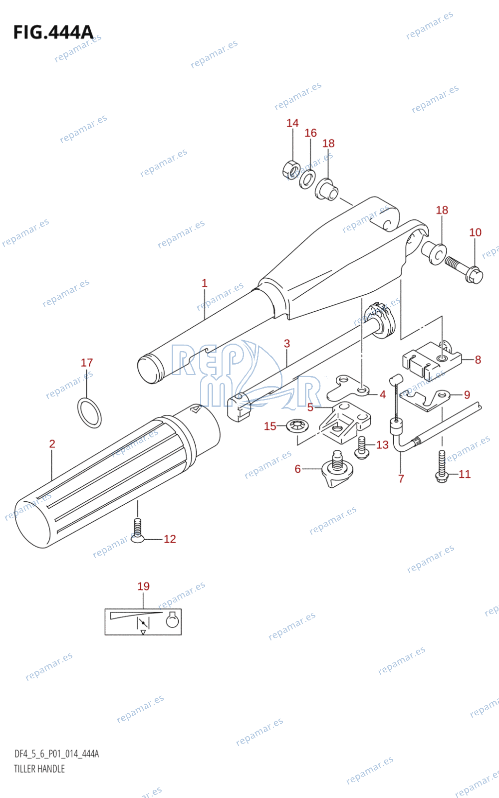 444A - TILLER HANDLE