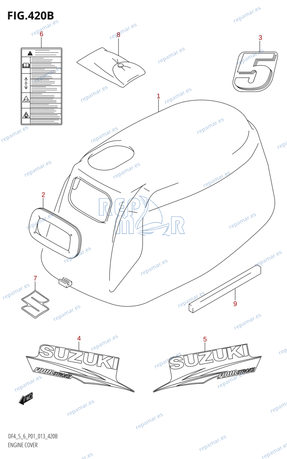 420B - ENGINE COVER (DF5:P01)