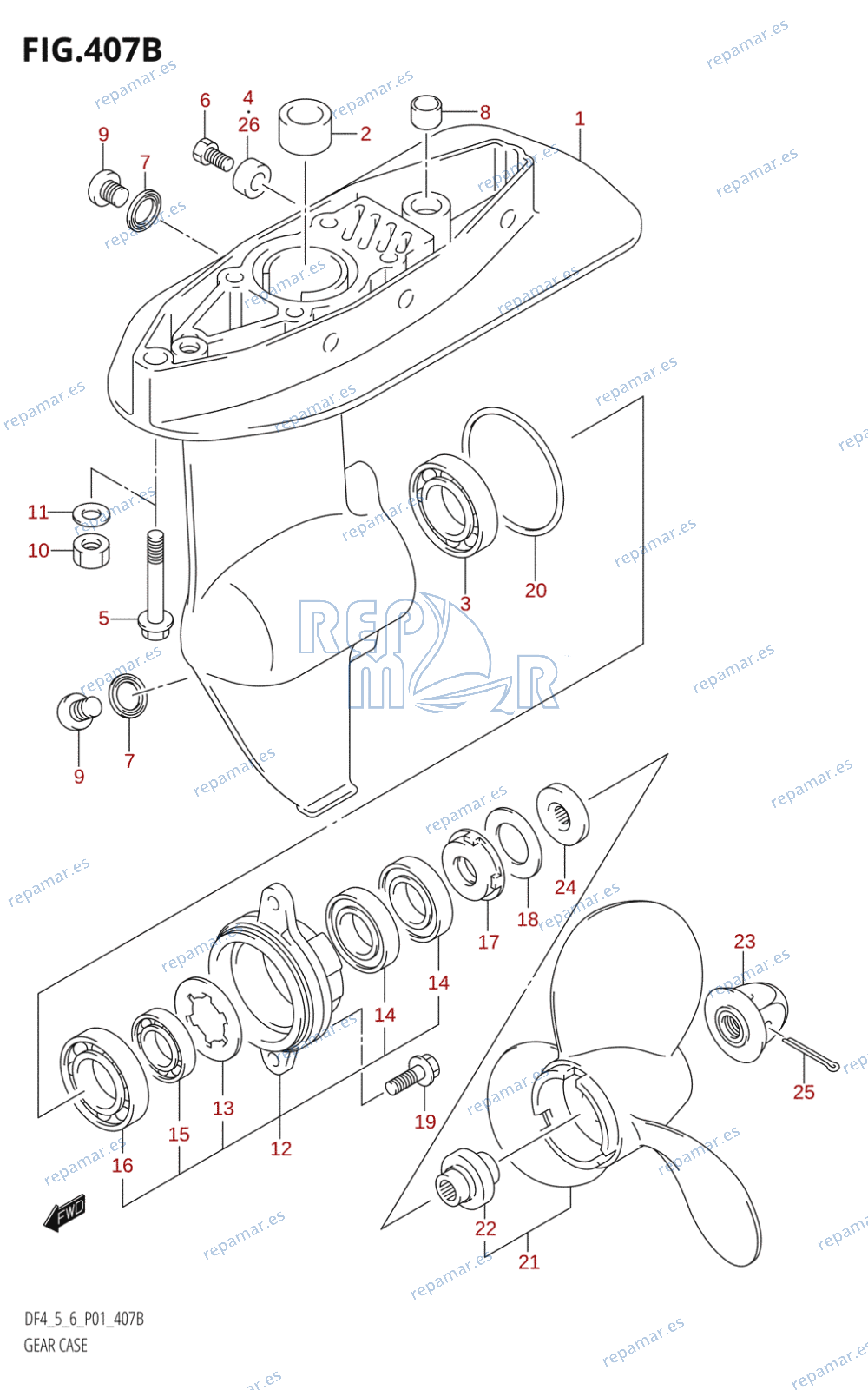 407B - GEAR CASE ((DF4,DF5):(K4,K5,K6,K7,K8,K9,K10,011),DF6)