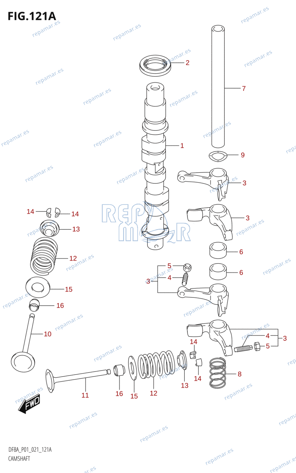 121A - CAMSHAFT (DF8A,DF9.9A)