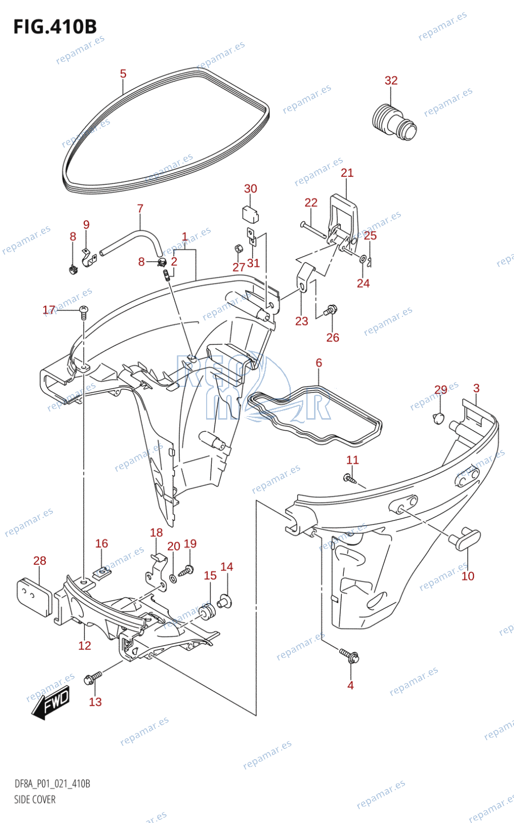 410B - SIDE COVER (DF8AR)