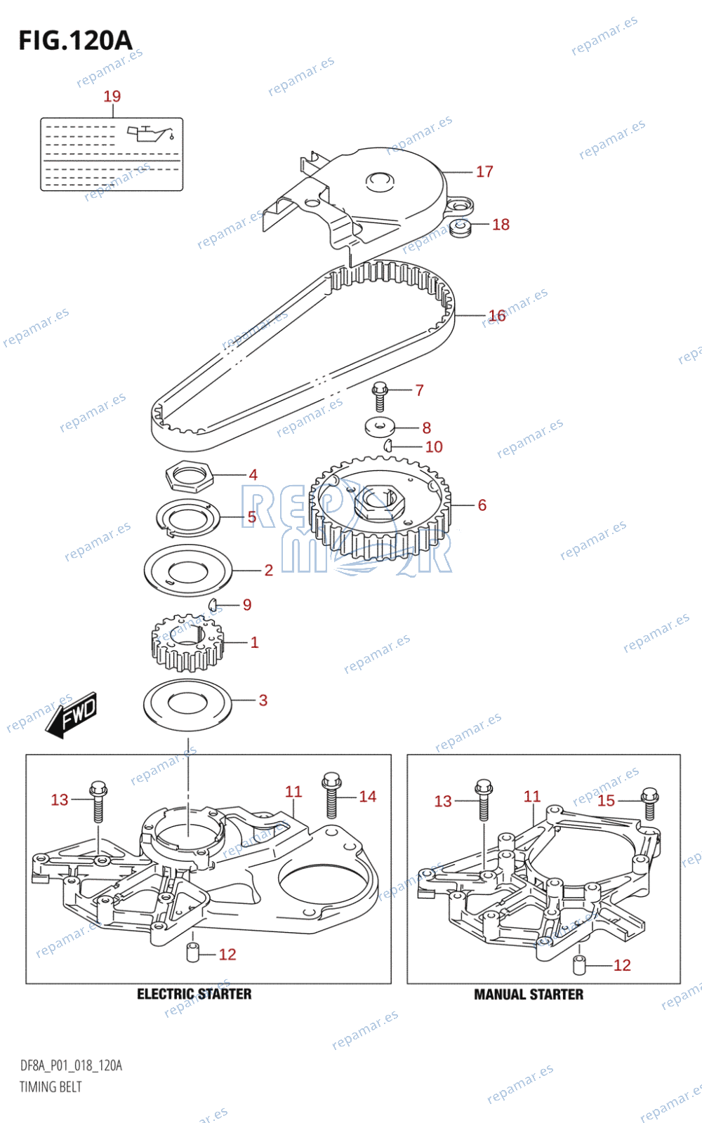 120A - TIMING BELT (DF8A,DF9.9A)