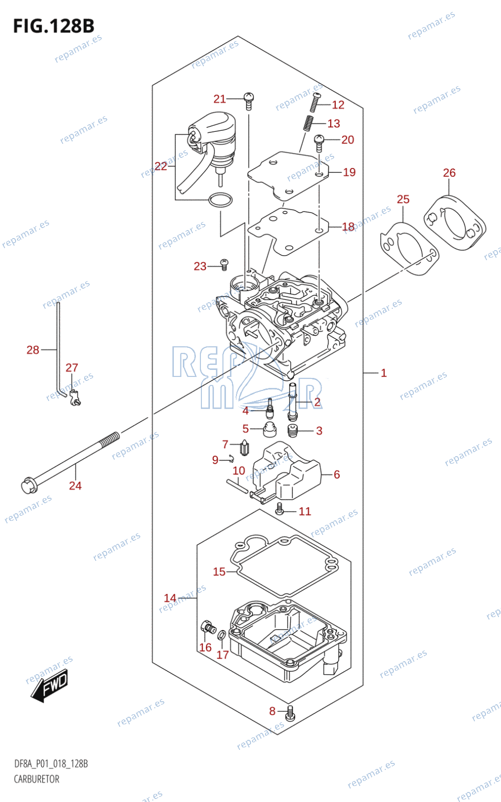 128B - CARBURETOR (DF8AR)