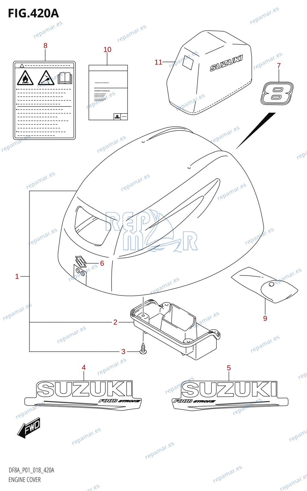 420A - ENGINE COVER (DF8A,DF8AR)