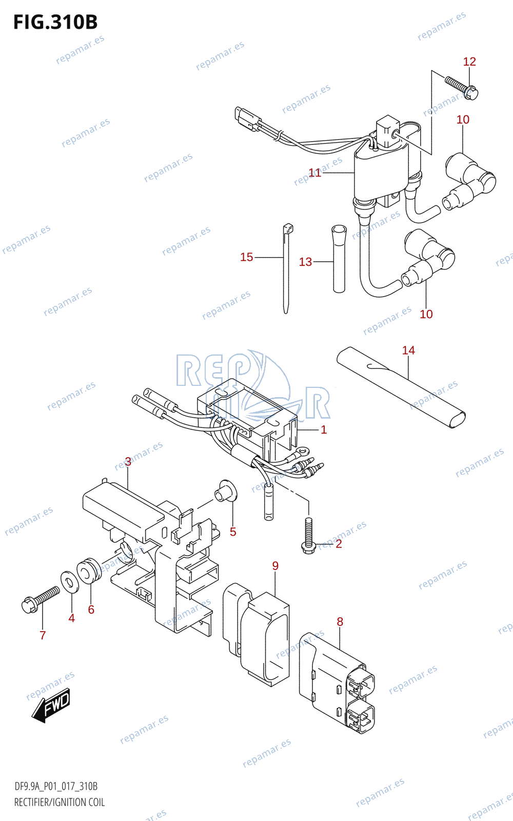 310B - RECTIFIER / IGNITION COIL (DF8AR:P01)