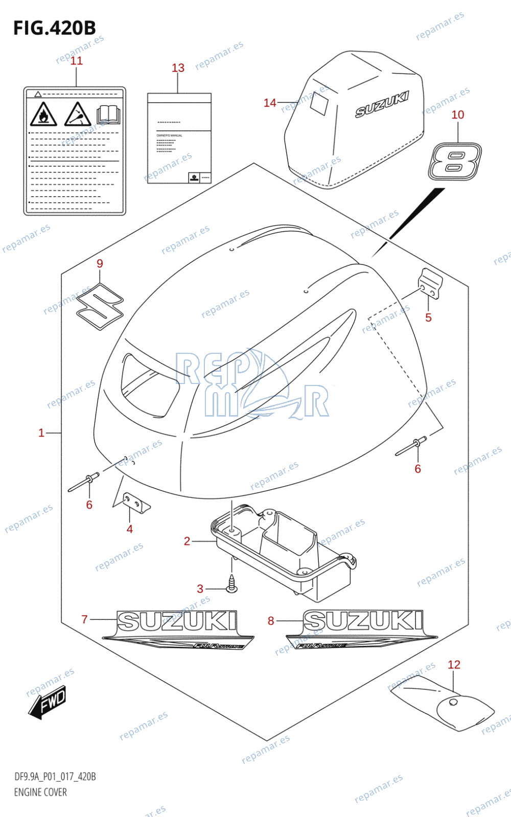 420B - ENGINE COVER (DF8AR:P01)