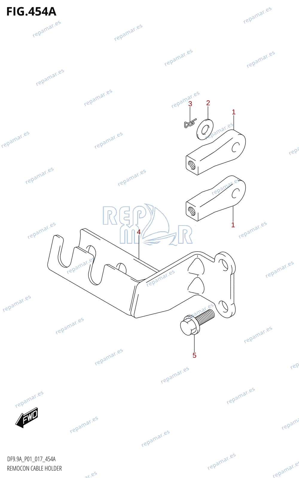 454A - REMOCON CABLE HOLDER (DF8AR:P01)