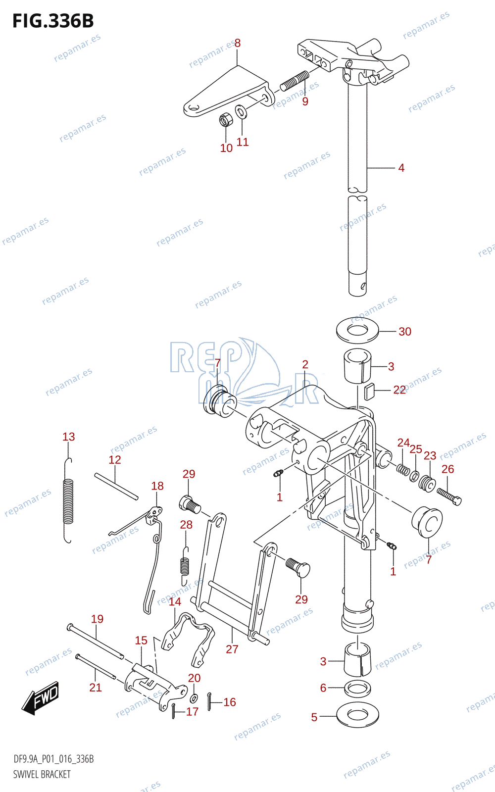 336B - SWIVEL BRACKET (DF8AR:P01)