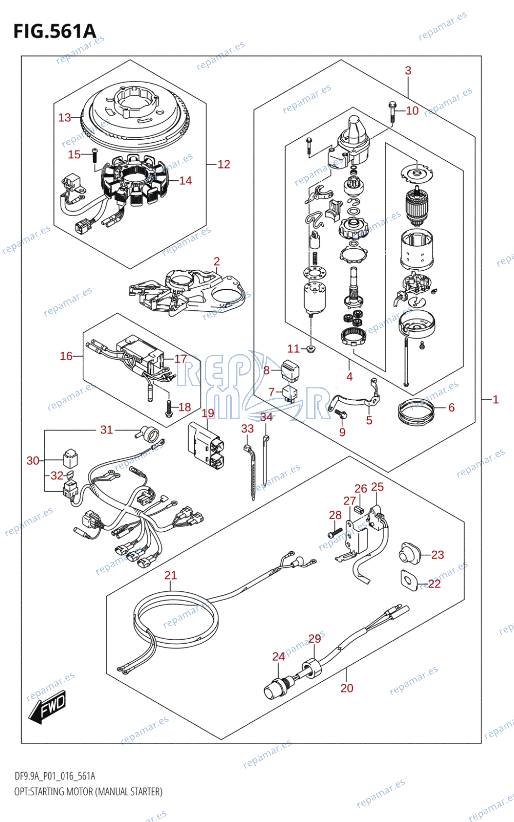 561A - OPT:STARTING MOTOR (MANUAL STARTER) (DF8A:P01:M-STARTER)