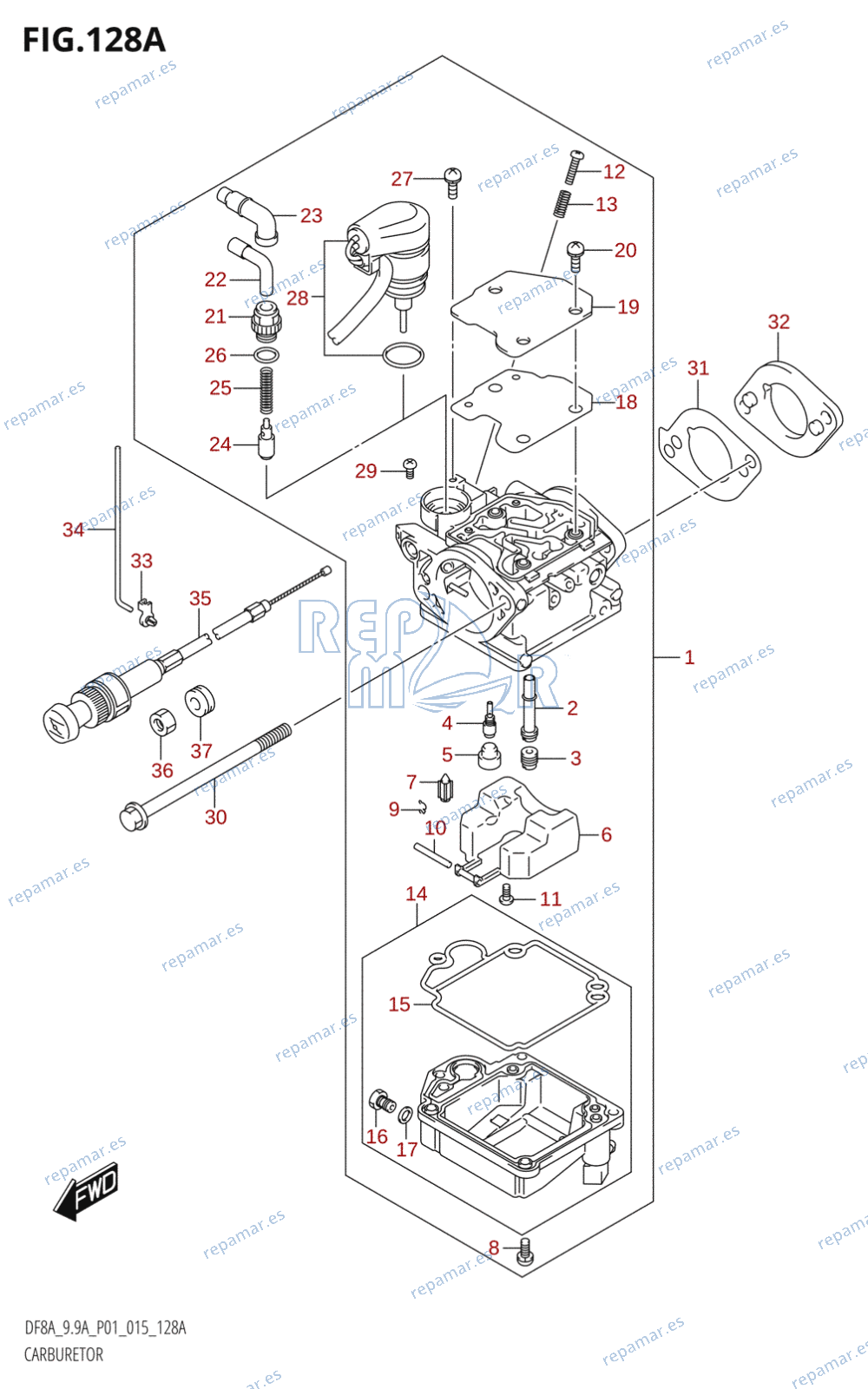 128A - CARBURETOR (DF8A:P01)