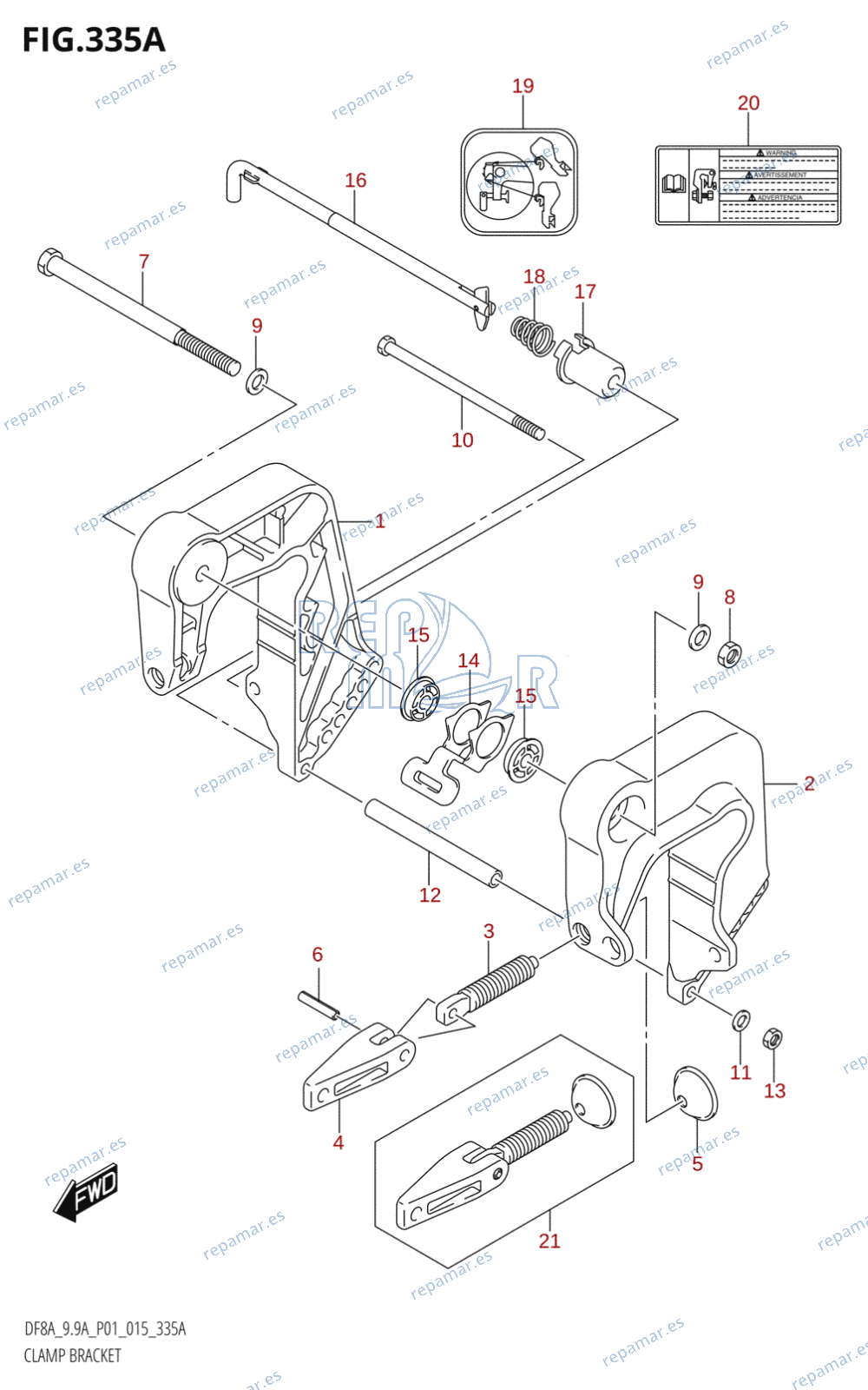 335A - CLAMP BRACKET (DF8A:P01)