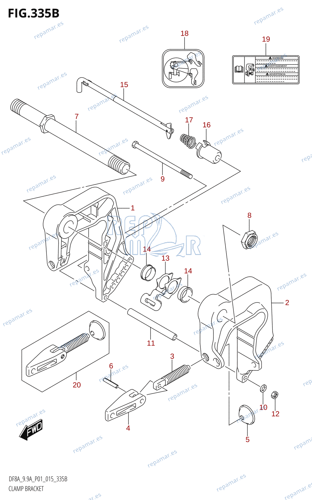 335B - CLAMP BRACKET (DF8AR:P01)