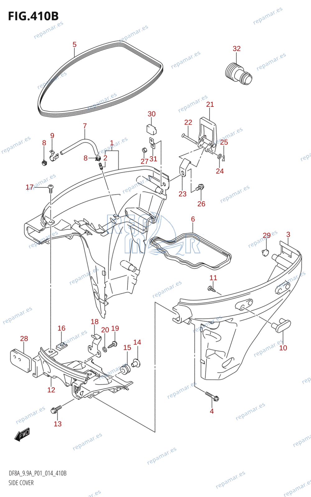 410B - SIDE COVER (DF8AR:P01)