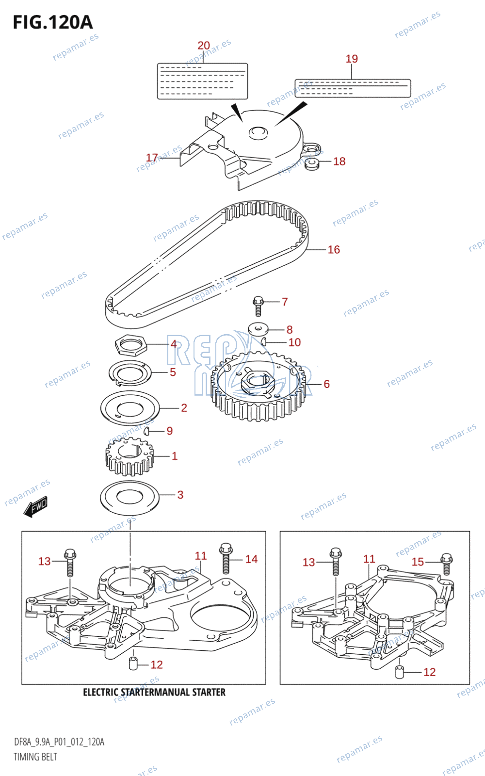 120A - TIMING BELT (DF8A:P01)