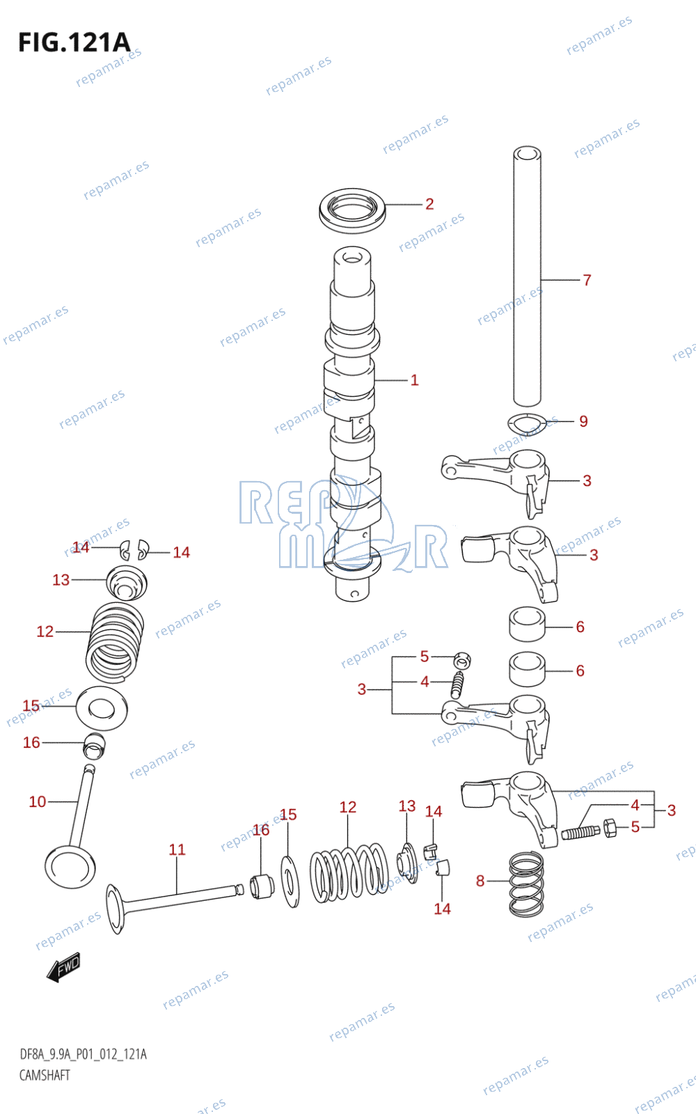 121A - CAMSHAFT (DF8A:P01)