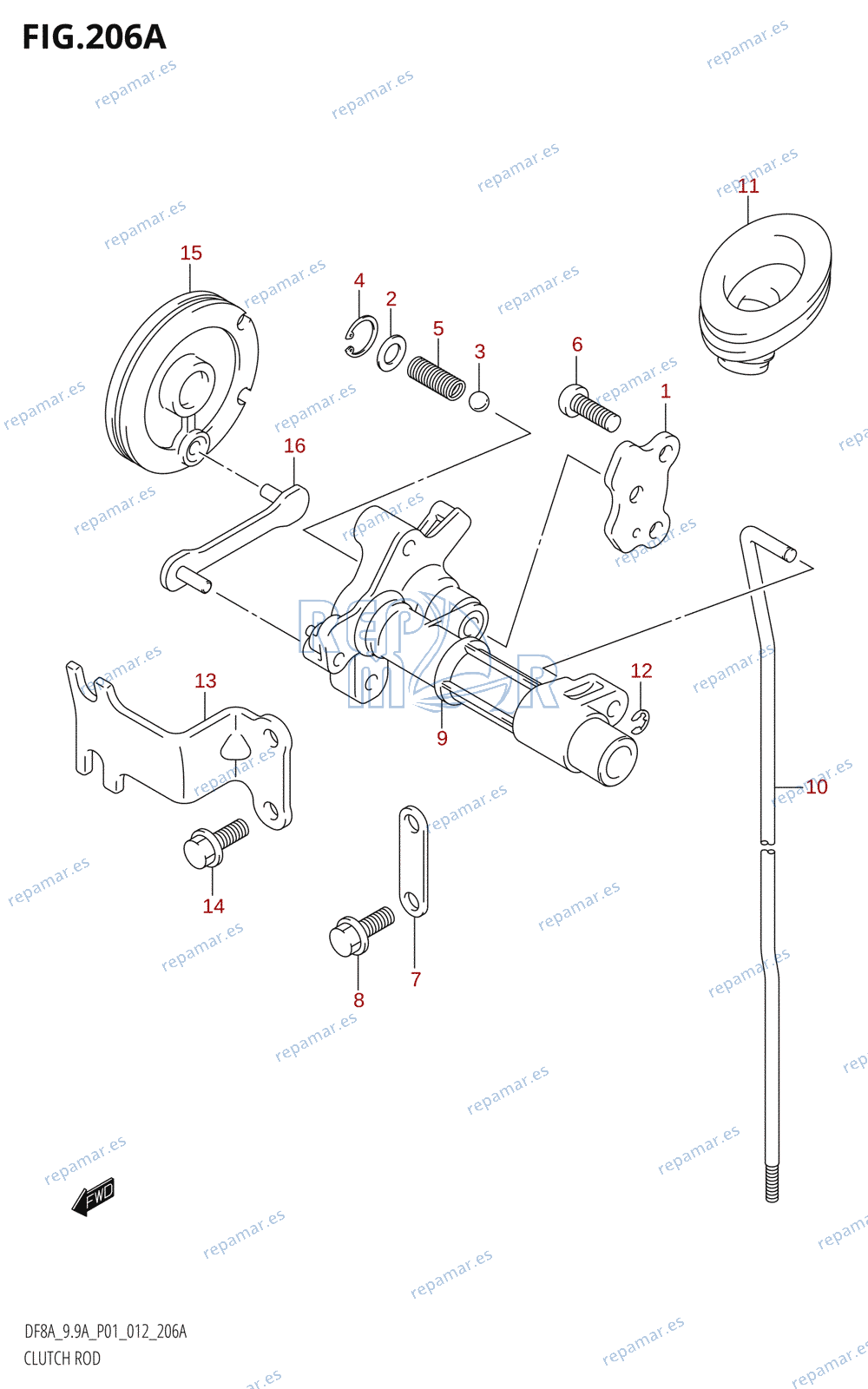 206A - CLUTCH ROD (DF8A:P01)