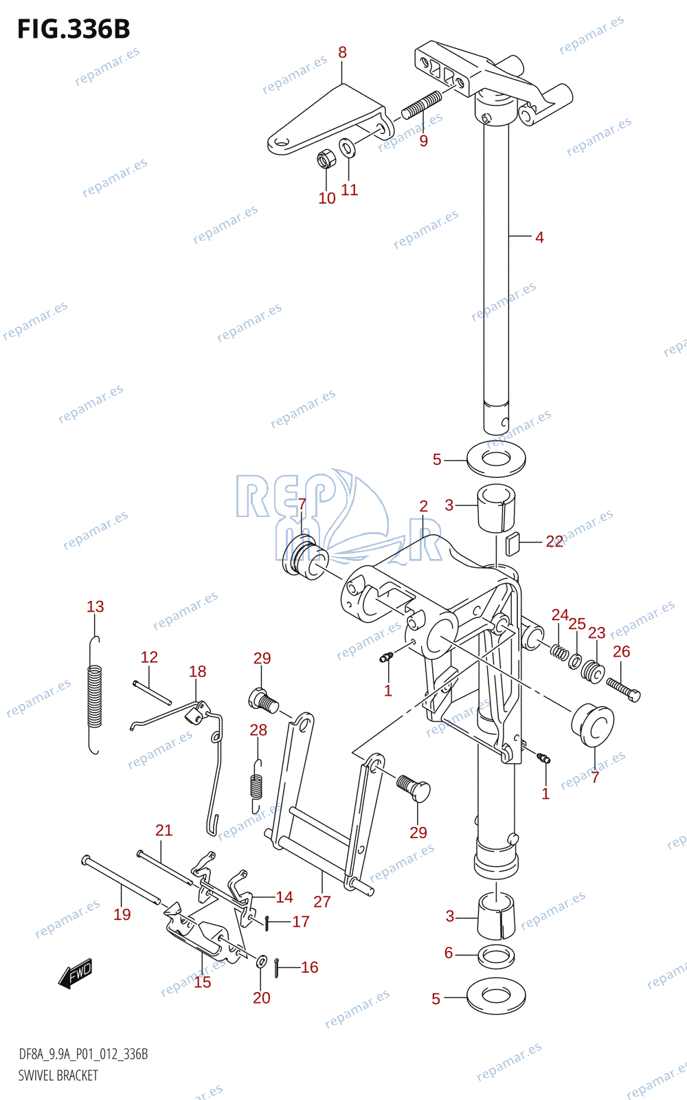 336B - SWIVEL BRACKET (DF8AR:P01)