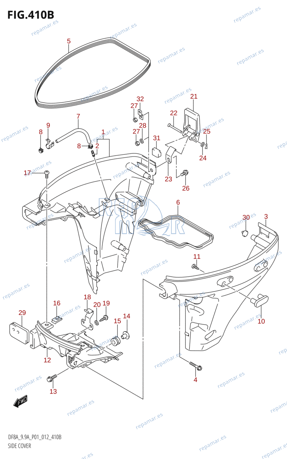 410B - SIDE COVER (DF8AR:P01)