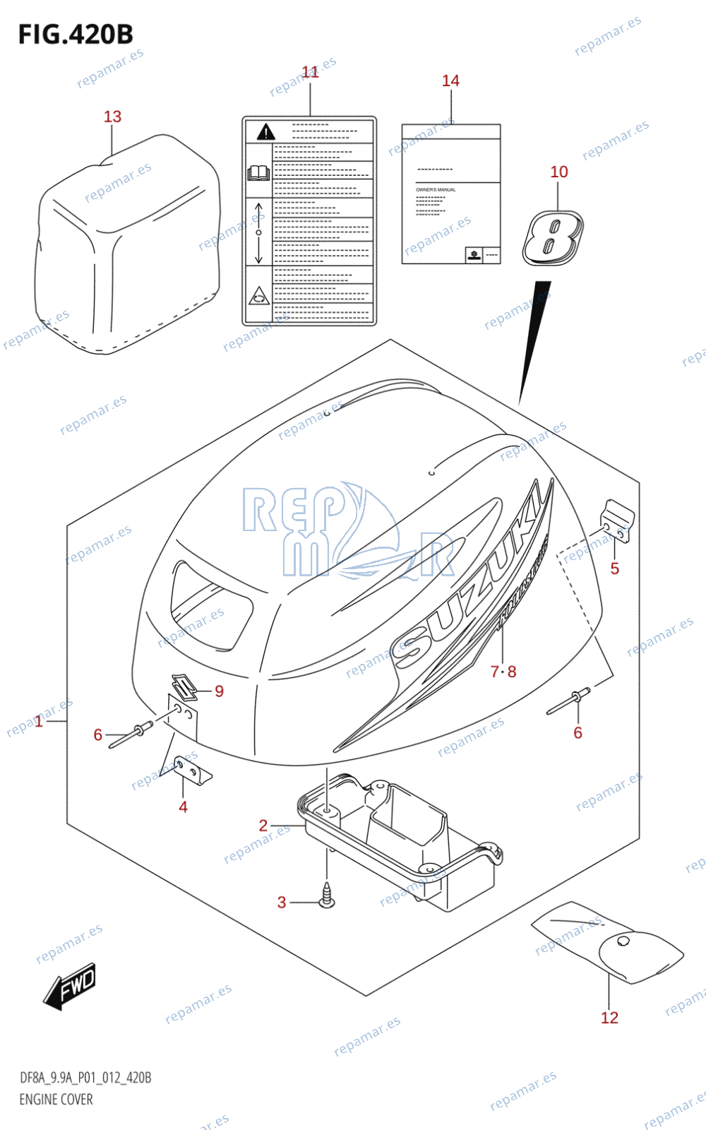 420B - ENGINE COVER (DF8AR:P01)