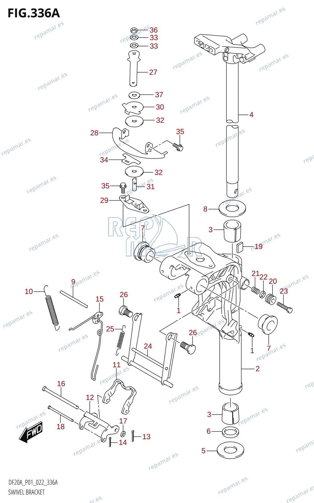 336A - SWIVEL BRACKET ((DF9.9B,DF15A,DF20A):P01)