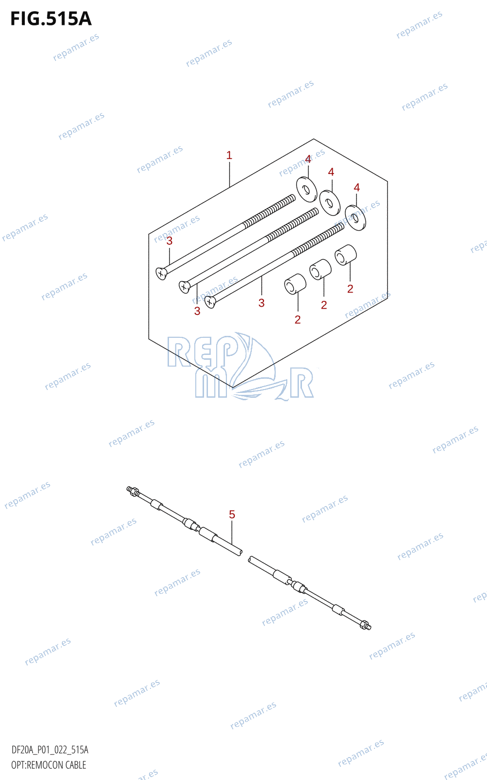 515A - OPT:REMOCON CABLE (DF9.9B,DF9.9BR,DF9.9BT,DF15A,DF15AR,DF15AT)