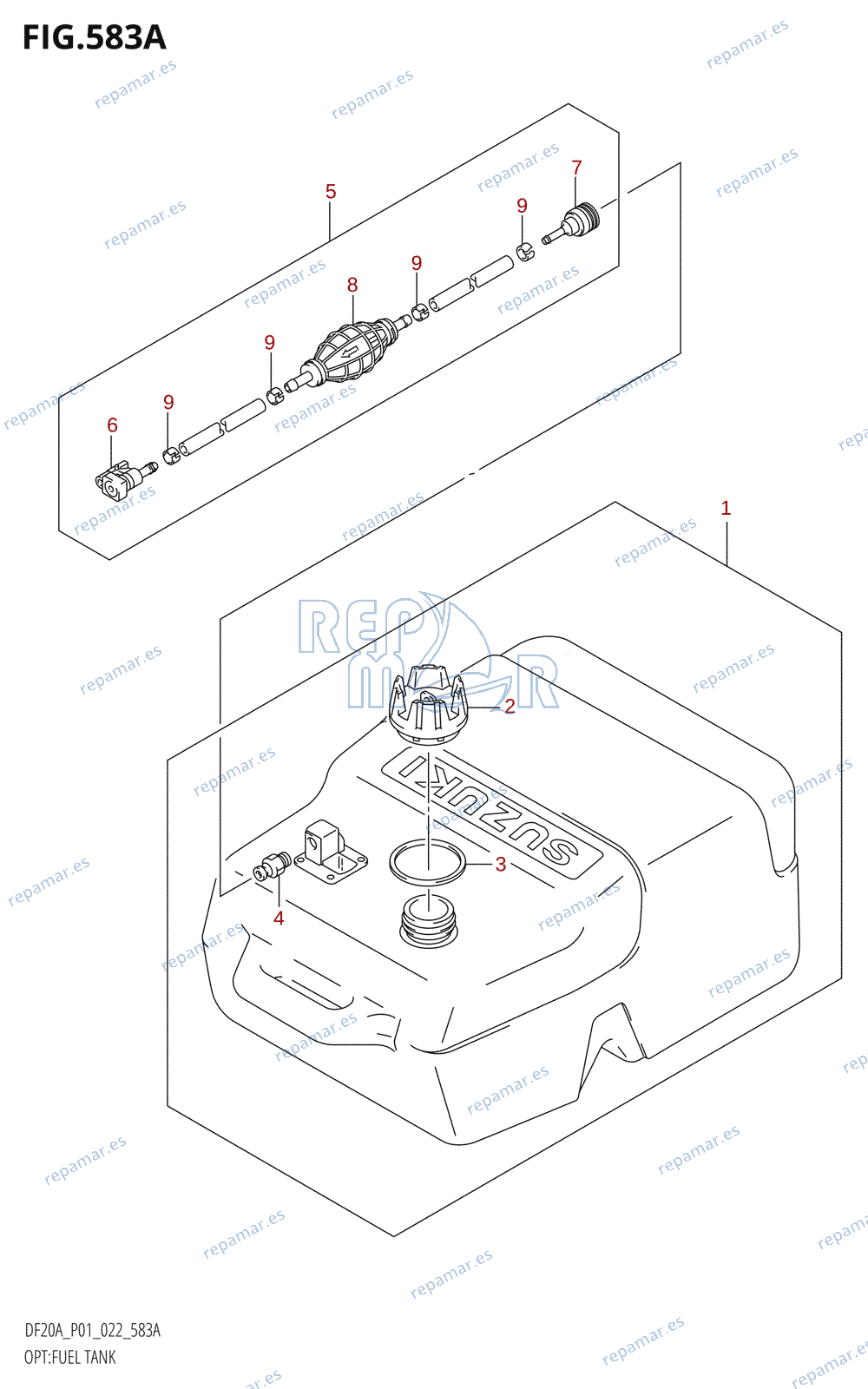 583A - OPT:FUEL TANK (DF9.9B,DF9.9BR,DF9.9BT,DF9.9BTH,DF15A,DF15AR)