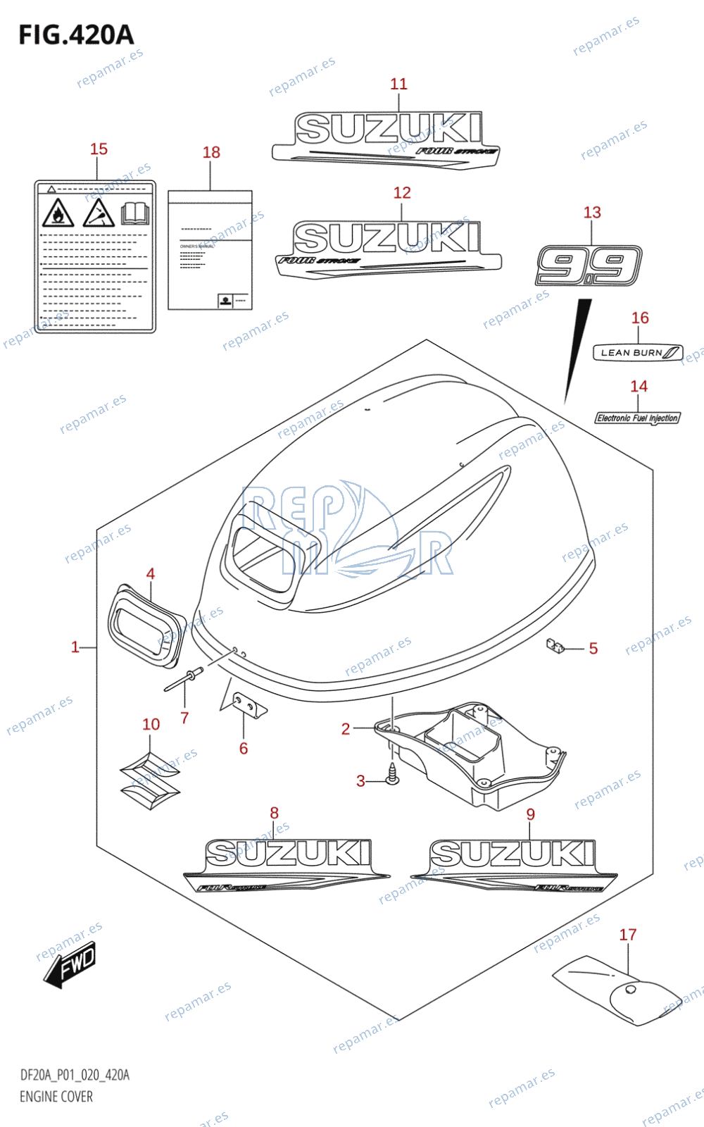 420A - ENGINE COVER (DF9.9B,DF9.9BR)