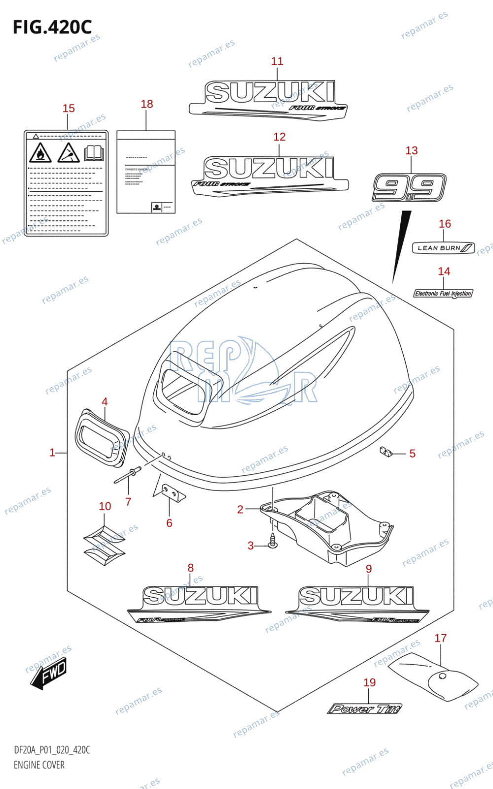 420C - ENGINE COVER (DF9.9BT,DF9.9BTH)