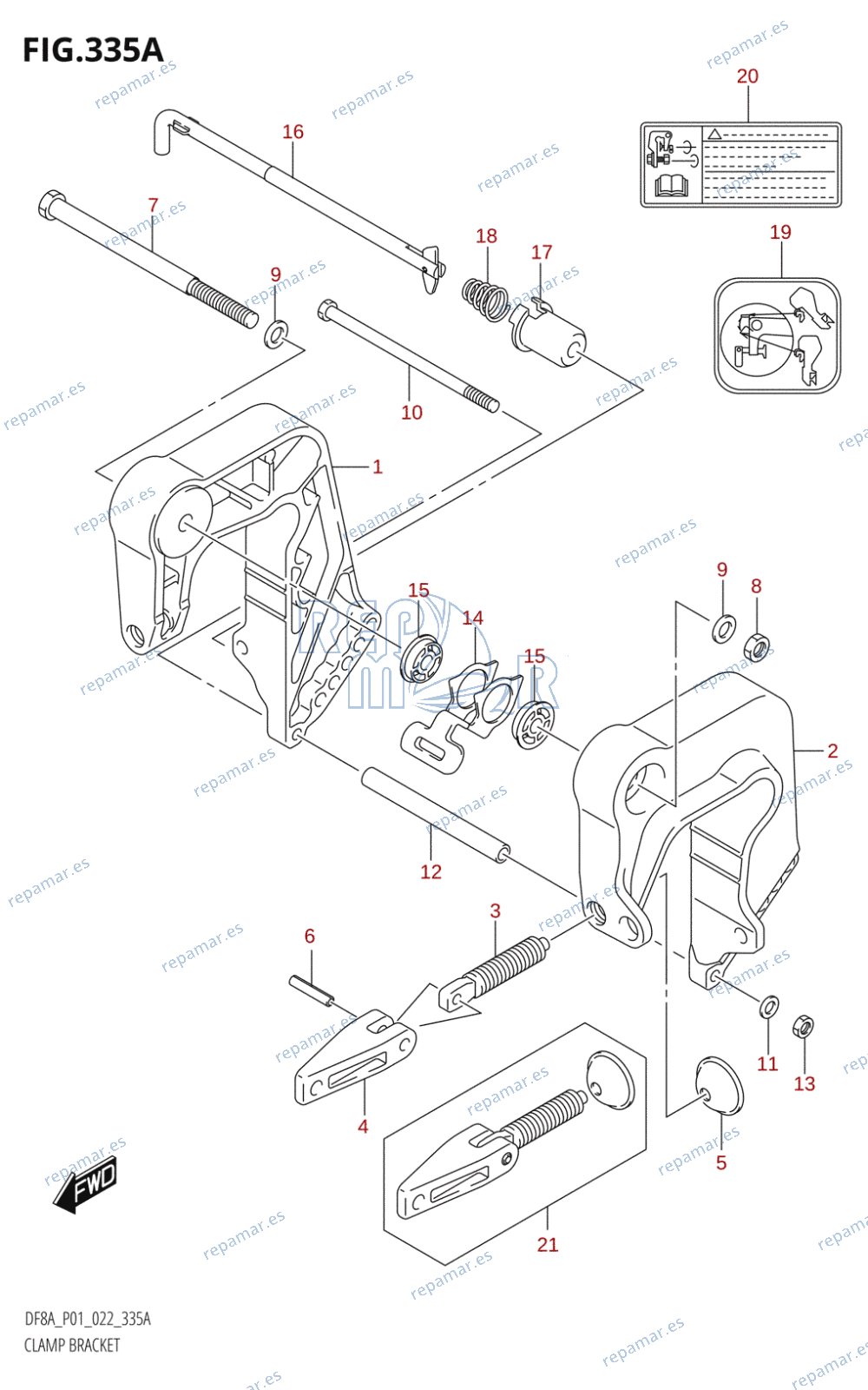 335A - CLAMP BRACKET (DF8A,DF9.9A)