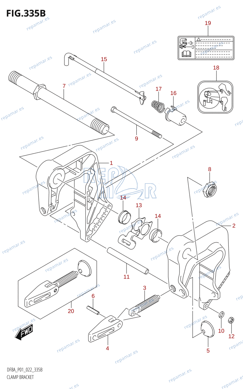 335B - CLAMP BRACKET (DF8AR)