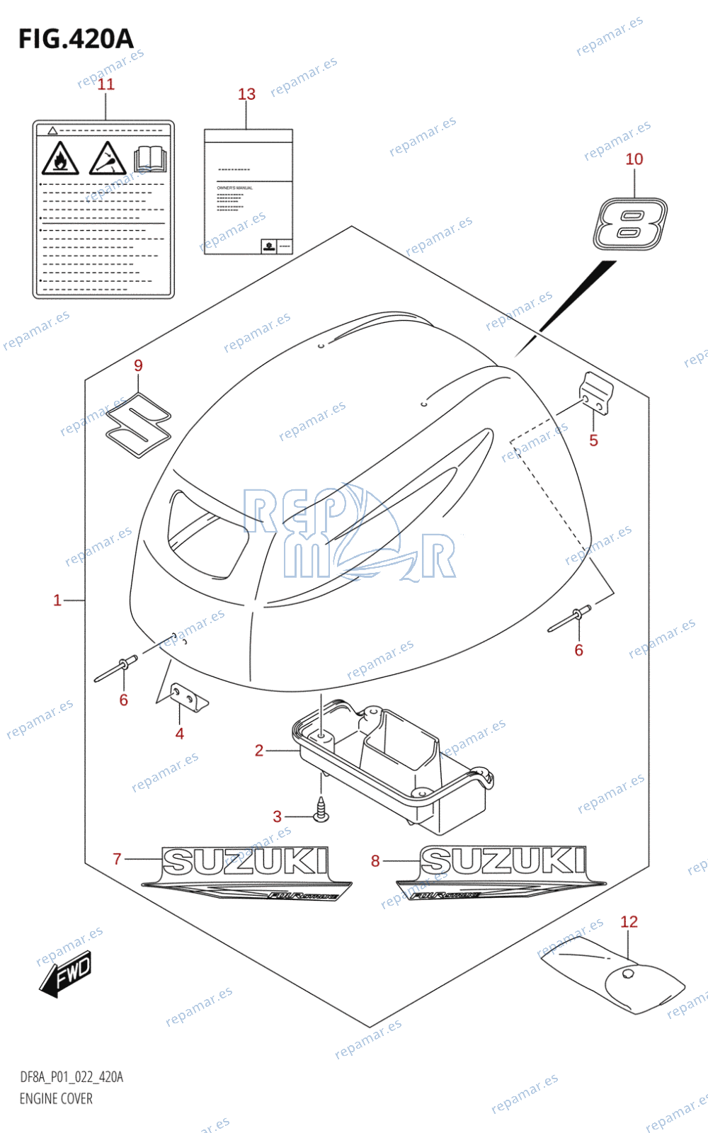 420A - ENGINE COVER ((DF8A,DF8AR):020)