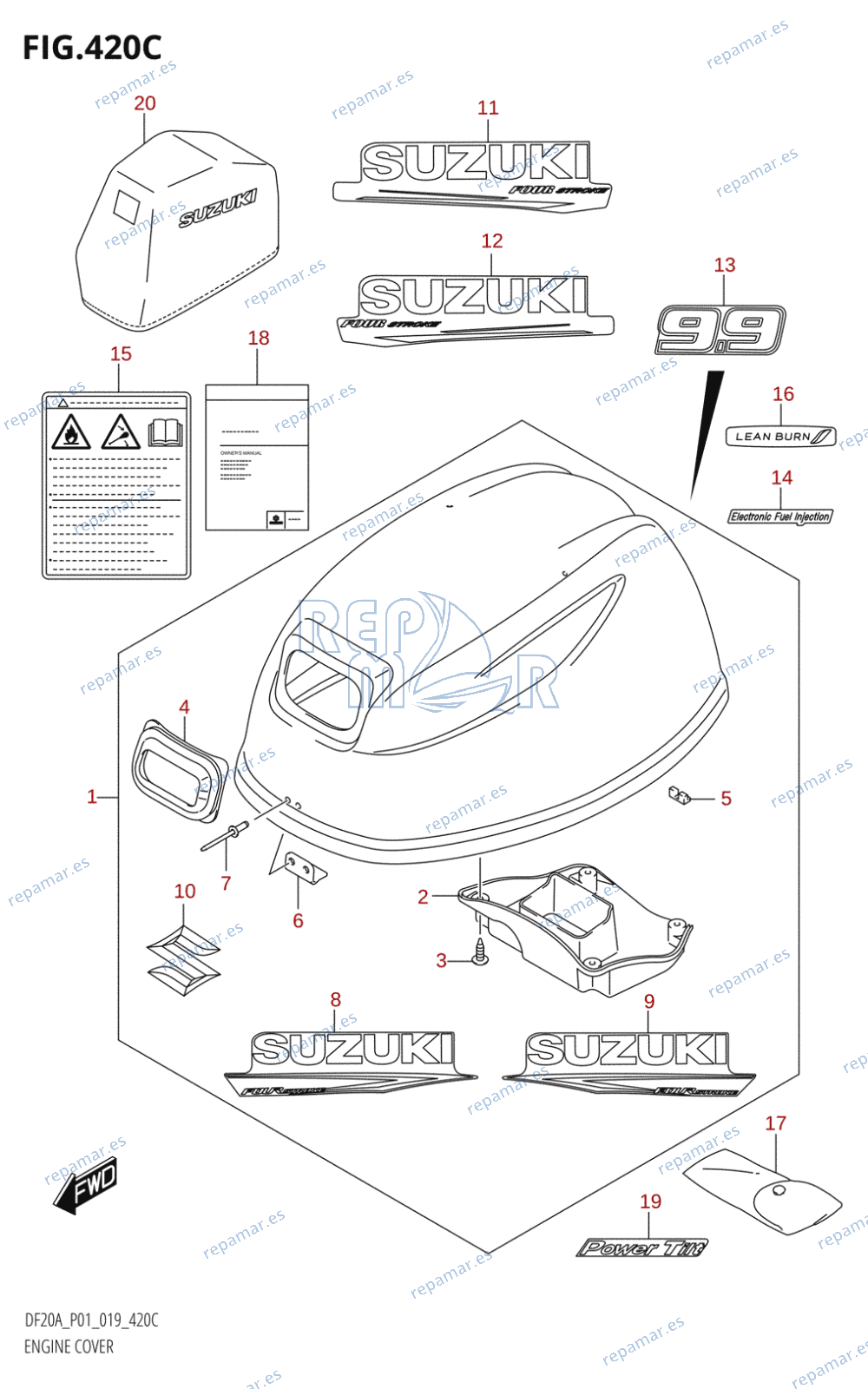 420C - ENGINE COVER (DF9.9BT,DF9.9BTH)