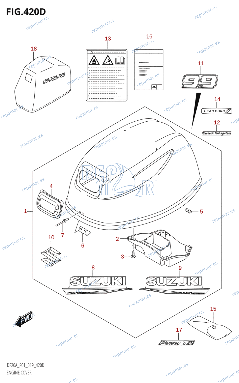 420D - ENGINE COVER (DF9.9BT,DF9.9BTH)