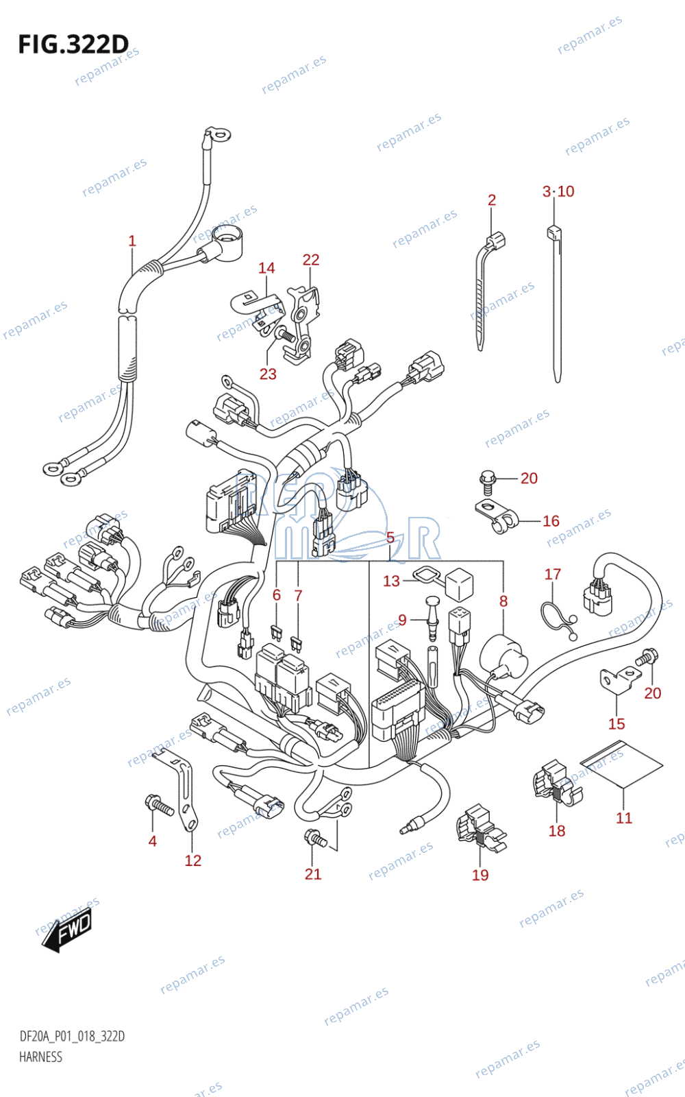 322D - HARNESS (DF9.9BTH,DF20ATH)