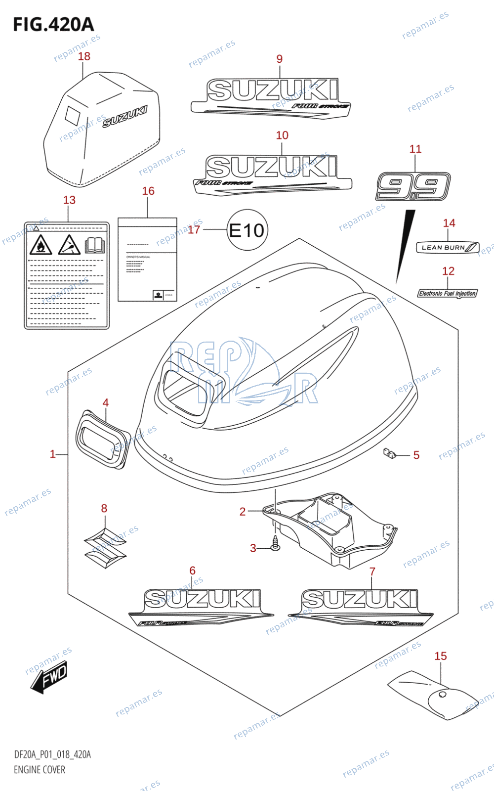 420A - ENGINE COVER (DF9.9B,DF9.9BR)