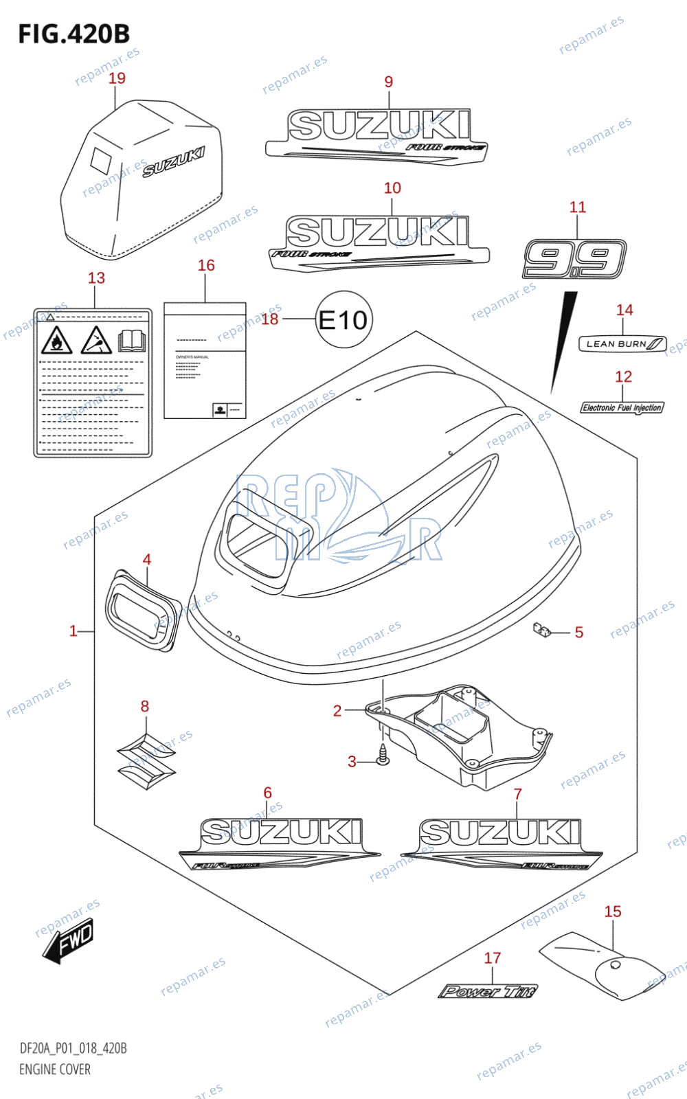 420B - ENGINE COVER (DF9.9BT,DF9.9BTH)