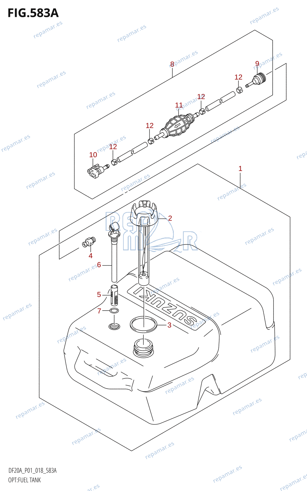 583A - OPT:FUEL TANK (DF9.9B,DF9.9BR,DF9.9BT,DF9.9BTH,DF15A,DF15AR)