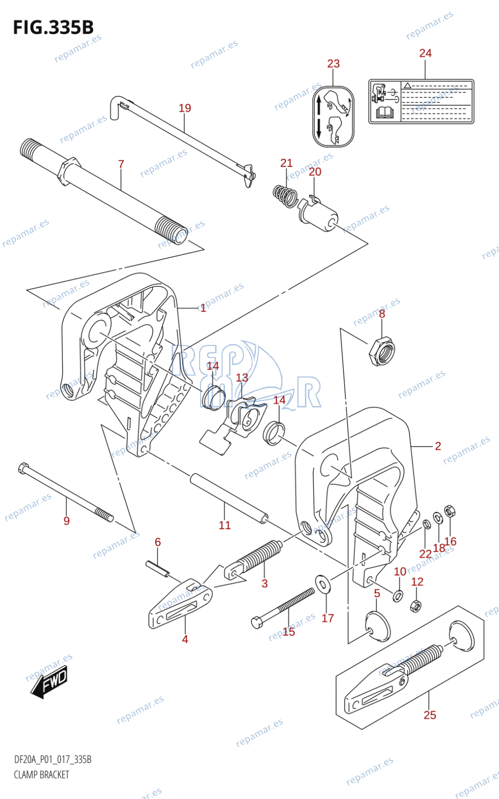 335B - CLAMP BRACKET (DF9.9BR:P01)