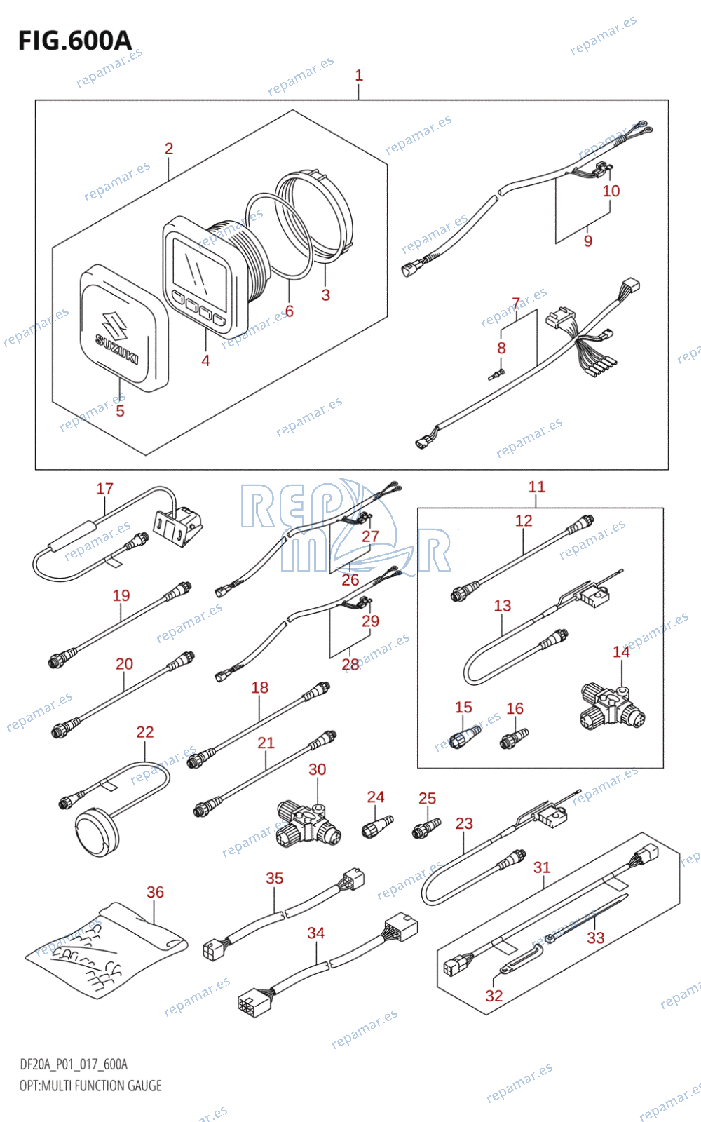 600A - OPT:MULTI FUNCTION GAUGE (DF9.9BR:P01)