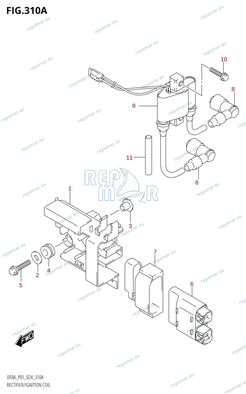 310A - RECTIFIER /​ IGNITION COIL (DF8A,DF9.9A)