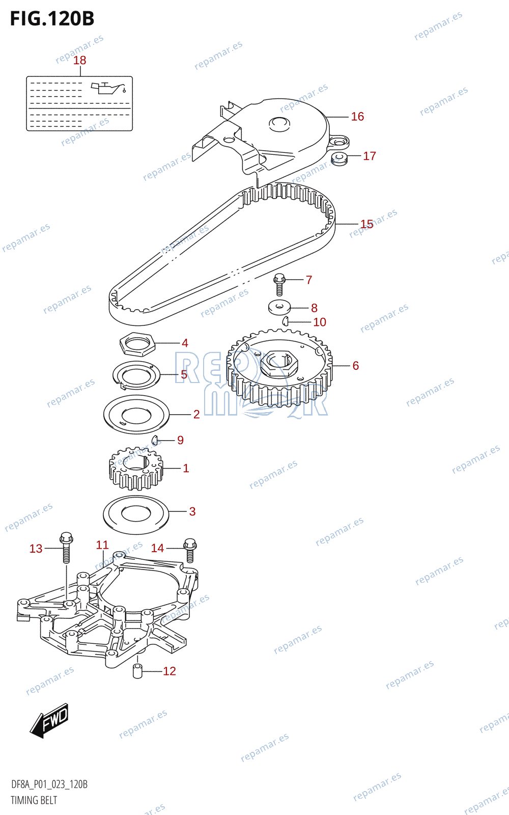 120B - TIMING BELT ((DF8A,DF9.9A):023)