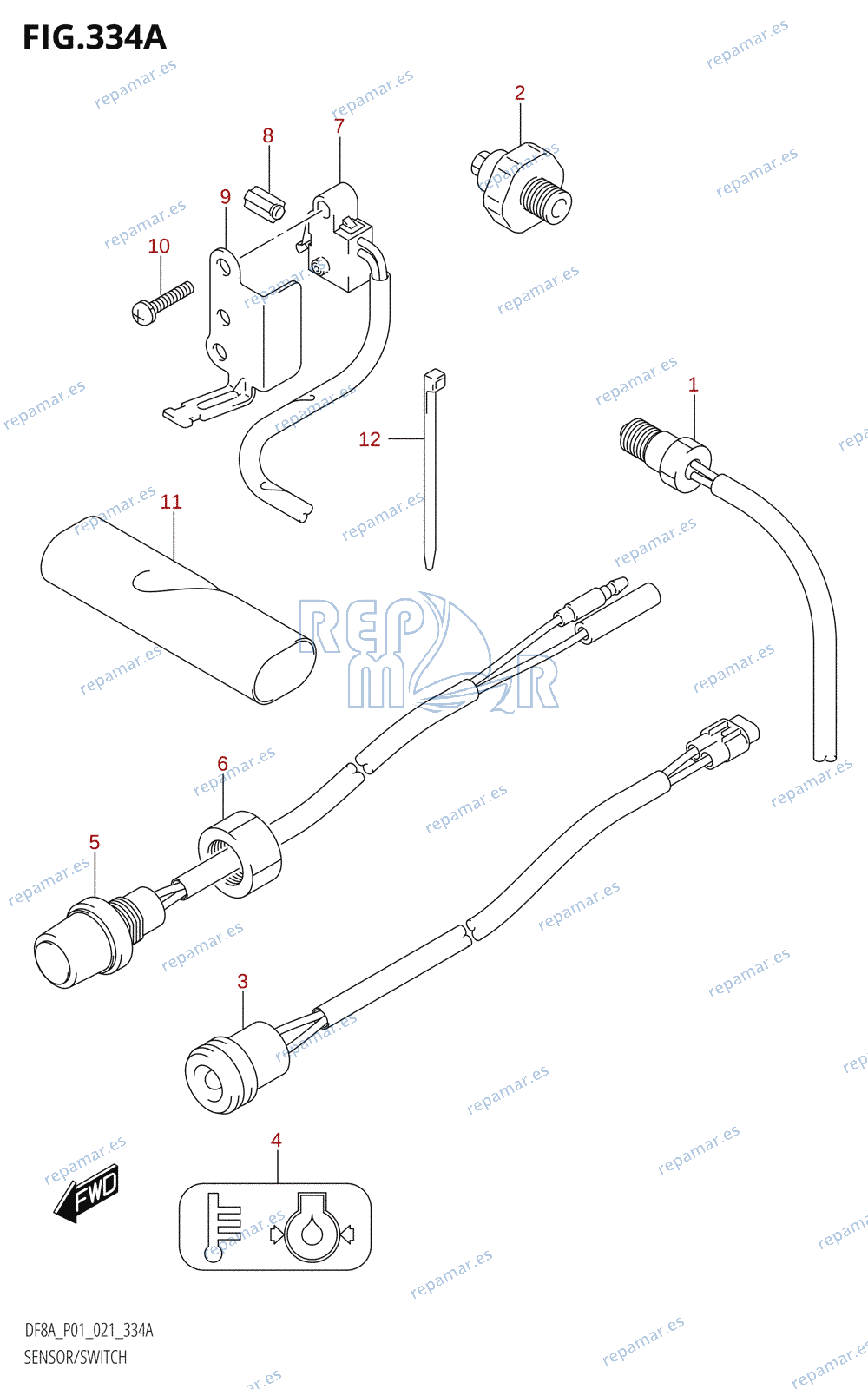 334A - SENSOR /​ SWITCH (DF8A,DF9.9A)