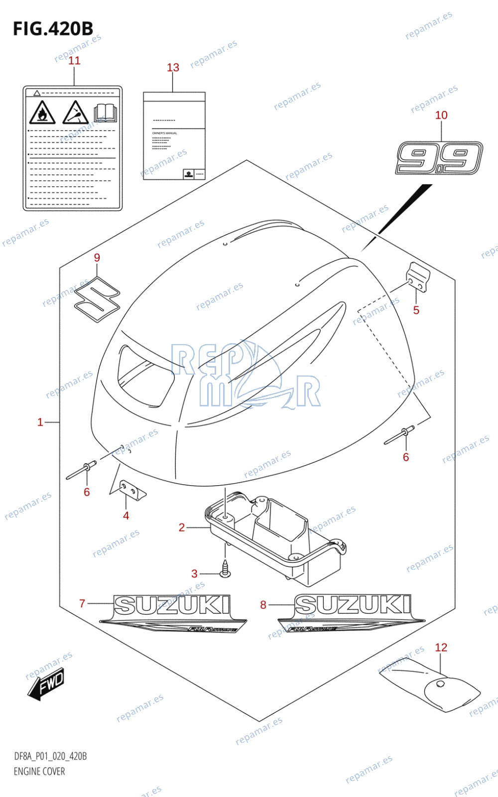 420B - ENGINE COVER (DF9.9A)