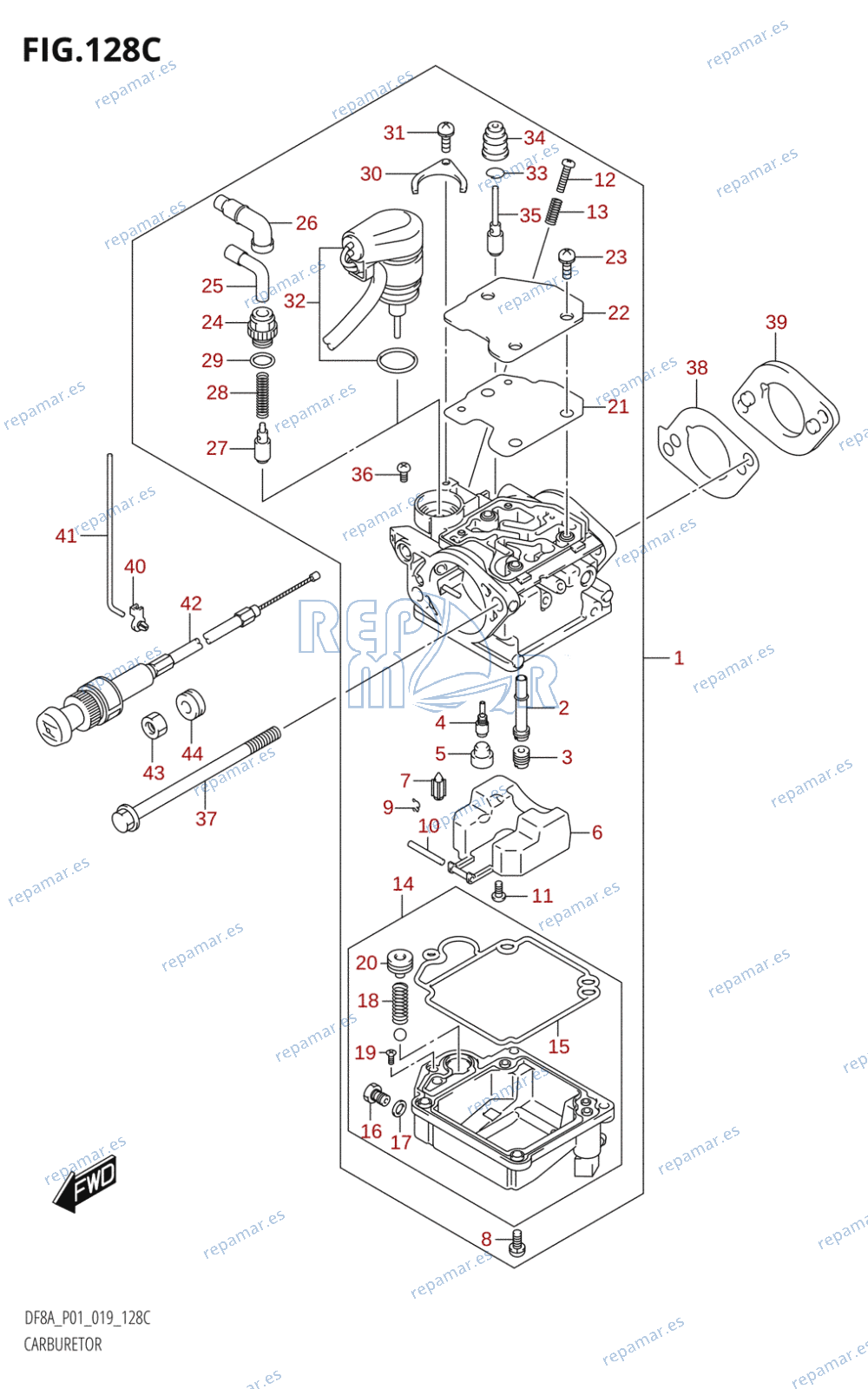 128C - CARBURETOR (DF9.9A)