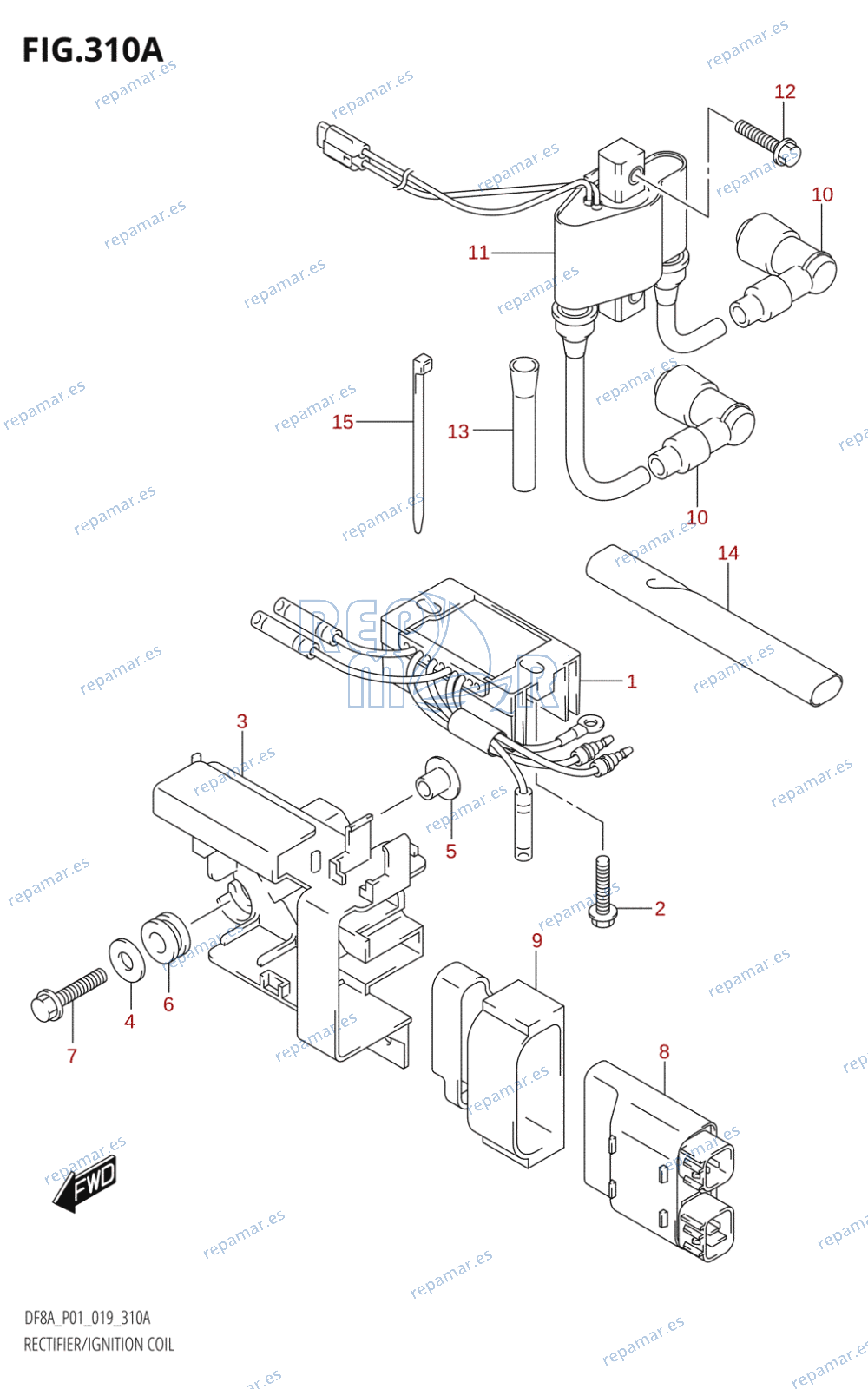 310A - RECTIFIER /​ IGNITION COIL (DF8A,DF9.9A)