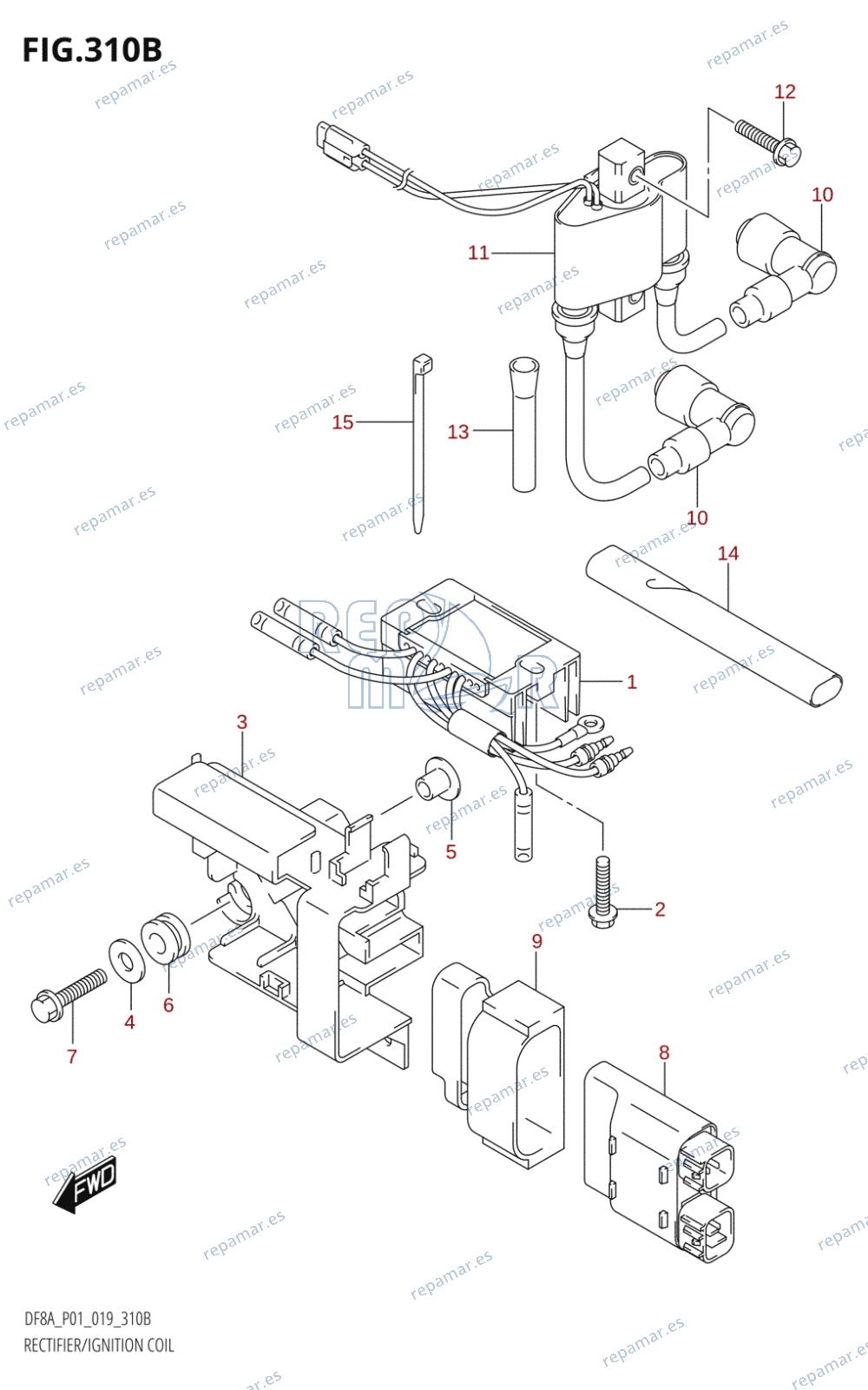 310B - RECTIFIER /​ IGNITION COIL (DF8AR,DF9.9AR)