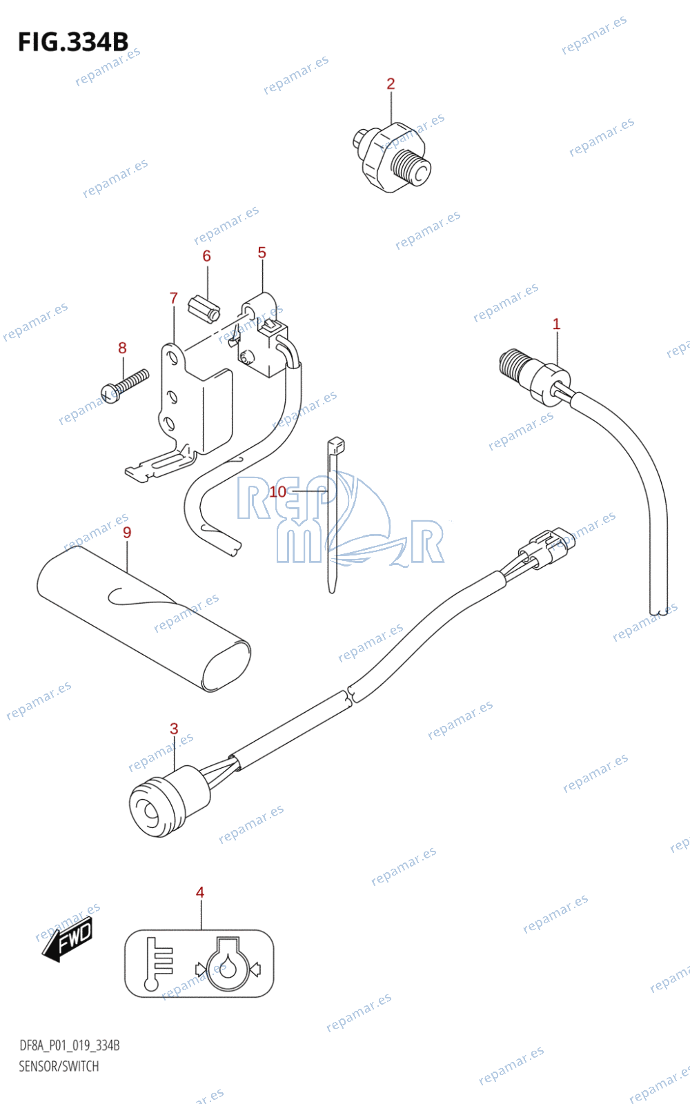 334B - SENSOR /​ SWITCH (DF8AR,DF9.9AR)