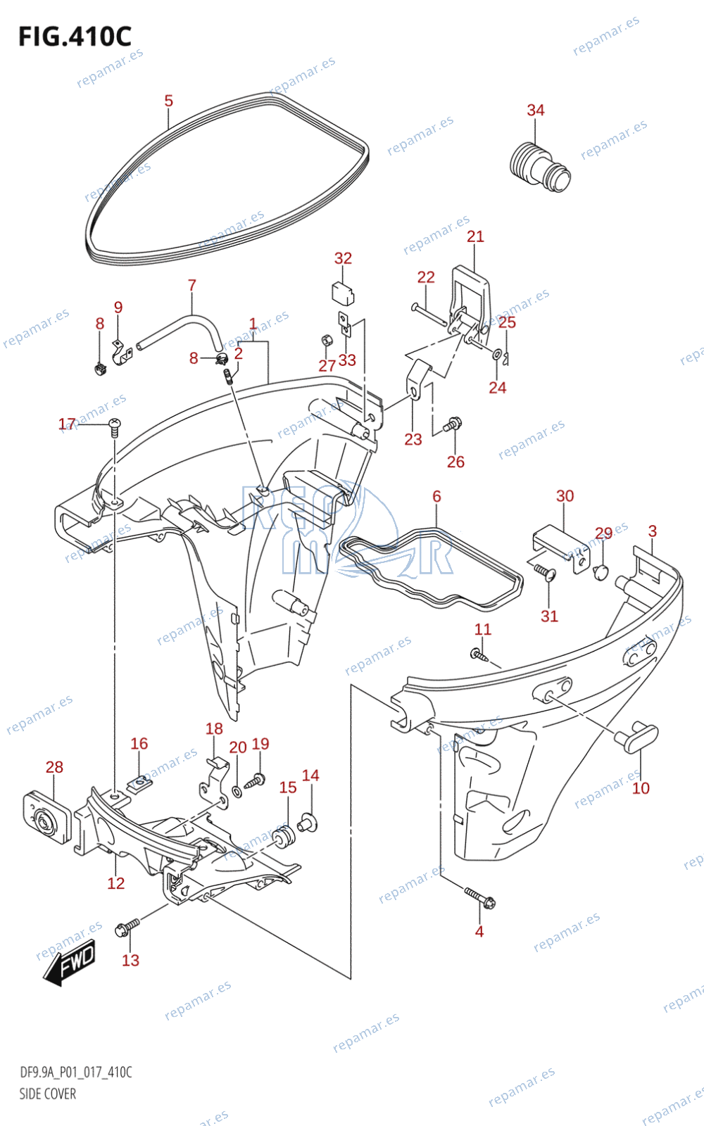 410C - SIDE COVER (DF9.9A:P01)