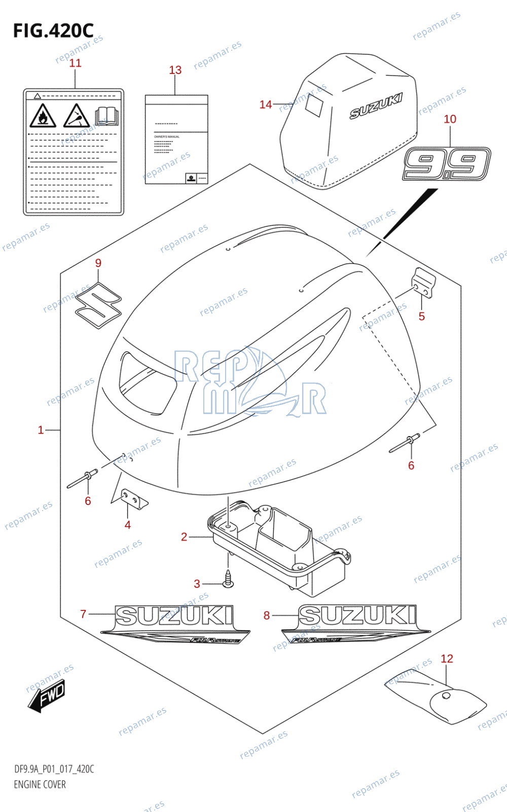 420C - ENGINE COVER (DF9.9A:P01)